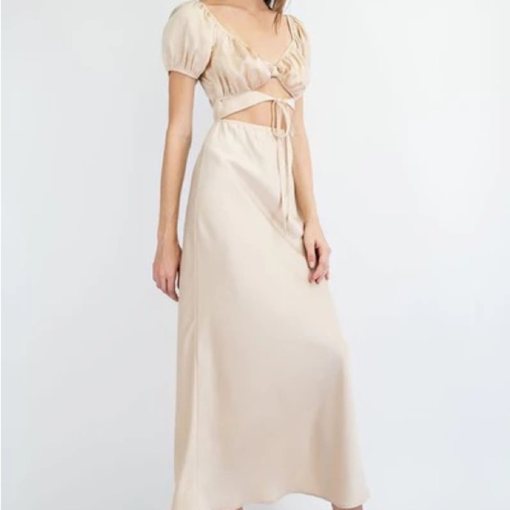 Silk Midi Cut Out Dress